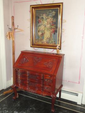 Hand carved mahogany Slant Front Desk